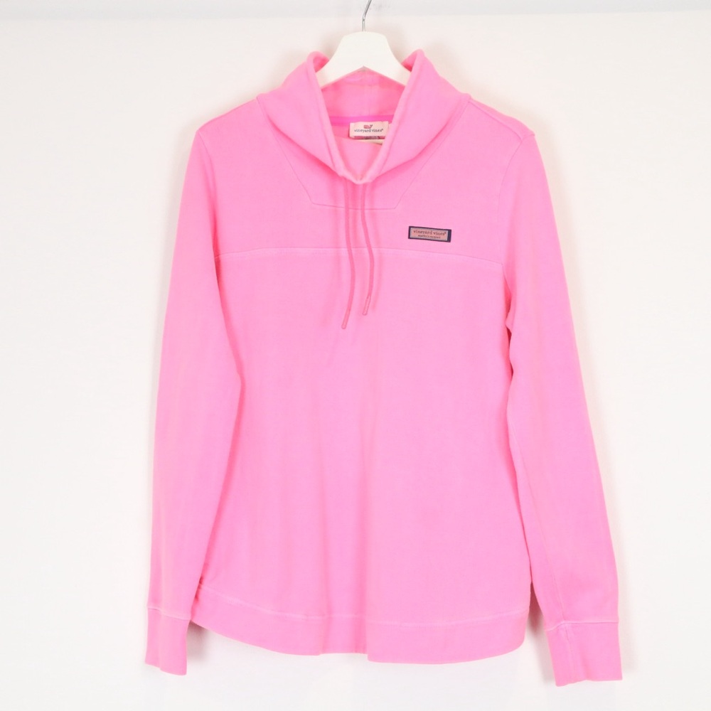 Vineyard Vines Neon Pink Funnel Neck Pullover